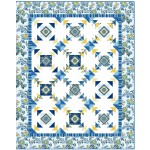 Provencial April in Paris Blue Quilt by Heidi Pridemore /57.5"x71.5"