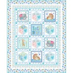 Gender Reveal baby love blue quilt by marsha evans moore 