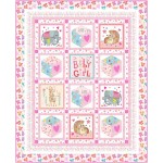 Gender Reveal baby love girl quilt by marsha evans moore- free pattern available in march, 2024