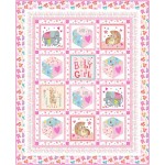 Gender Reveal baby love girl quilt by marsha evans moore