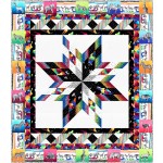 kaleidoscope quilt by Project House 360 Black and white and bright allover  - free Pattern available in  July