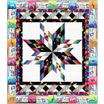 kaleidoscope quilt by Project House 360 Black and white and bright allover  - free Pattern available in  July