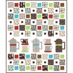cafe vibes coffee culture quilt by natalie crabtree /63"Wx75"H