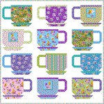 Tea Cups and Saucers Canary Garden Party Quilt by Natalie Crabtree /72"x72" -free pattern available in May, 2023