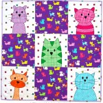 Cat Time Checkerboard Baby Quilt by Wendy Gratz from Shiny happy World