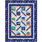 Window Panes Quilt Colorful aquatic by the Fabric Addict 