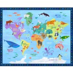 ANIMALS AROUND THE WORLD MAP -36" REPEAT PANEL