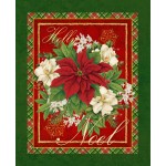 POINSETTIA BLOOM PANEL - 36" REPEAT