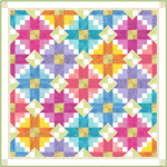 Flower Field Quilt feat. Fairy Frost by Marsha Evans Moore - Free Pattern Available in June, 2024