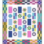 Flower Power feat. garden pindot Quilt by natalie Crabtree /57"x64"