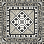 Queens's romance black hampton court by Marsha Evans Moore Quilt -free pattern available in January, 2024