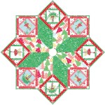 Hollywood Pixie Tree Skirt by Marsha Moore / 50" diameter 