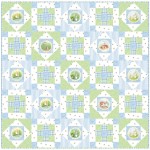 Hop Along - Blue Quilt by Susan Emory /50"x50"