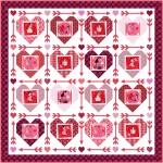 Struck by Cupid Quilt (White) feat. Kiss Me Quick! by Natalie Crabtree - free pattern available October 2026