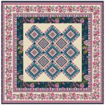 Provencial La Fleur Tiles Fuzzy Cut Border Taupe Quilt by Diane Nagle /48"x48"