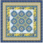 Provencial La Fleur Tiles Blue Quilt by Diane Nagle /48"x48"