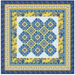 Provencial La Fleur Tiles Blue Quilt by Diane Nagle /48"x48"