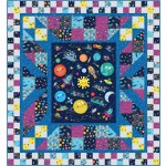 Panel Blast Lost in Space Quilt by Swirly Girls Design /75"x81"