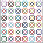 Mod Flowers feat. garden pindot Quilt by heidi Pridemore /54"x54"