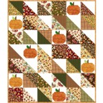 pumpkin patch harvest farm quilt by natalie crabtree /54"Wx63"H