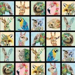 MINI ANIMAL PORTRAITS ON MINKY  - 24 yard minimum - Contact your account manager to purchase