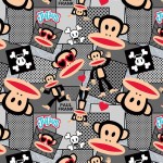 PAUL FRANK COMICS ON MINKY  - 24 yard minimum - Contact your account manager to purchase