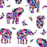 ELEPHANT MOSAIC ON MINKY - 24 yard minimum - Contact your account manager to purchase