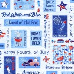 PATRIOTIC PATCHWORK ON MINKY - 24 yard minimum - Contact your account manager to purchase