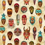 INDIGENOUS MASKS ON MINKY - 24 yard minimum - Contact your account manager to purchase