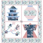 Snapshots of Japan Pink Quilt by Natalie Crabtree /53"x56"