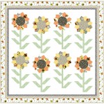 Growing Tall Sunflower Festival Quilt by Natalie Crabtree /65.5"x64.2"