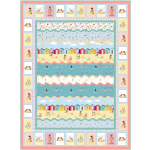 Seaside Vacation sunshine and sand castles quilt by marsha evans moore /58"x78"-free pattern available in May, 2023