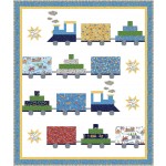 Choo choo coming whistle stop tour Quilt  by Natalie Crabtree /56"x66.5"