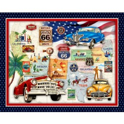 ROUTE 66 PANEL - 36" REPEAT