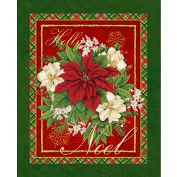 POINSETTIA BLOOM PANEL - 36" REPEAT