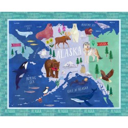 MAP OF ALASKA -36" REPEAT PANEL
