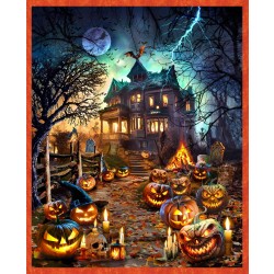 SPOOKY HALLOWEEN HAUNTS PANEL -36" REPEAT