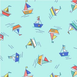 ROW BOATS ON MINKY  - 24 yard minimum - Contact your account manager to purchase