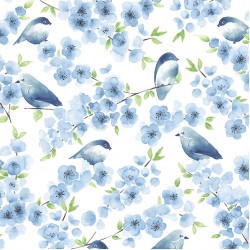 BLUEBIRD FAMILY ON MINKY  - 24 yard minimum - Contact your account manager to purchase