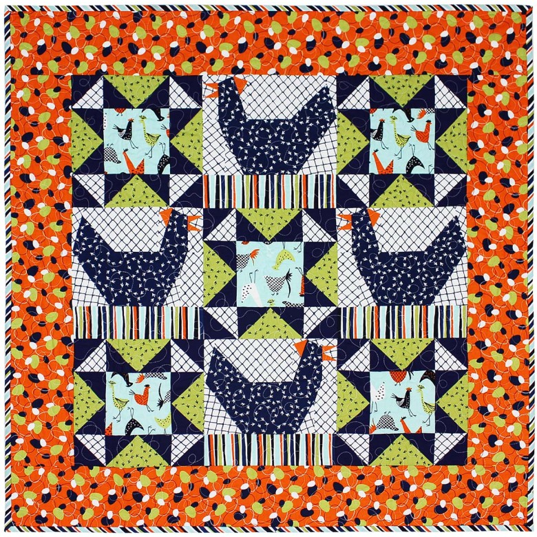 Just us Chickens Quilt by Swirly Girl Design /32x32"