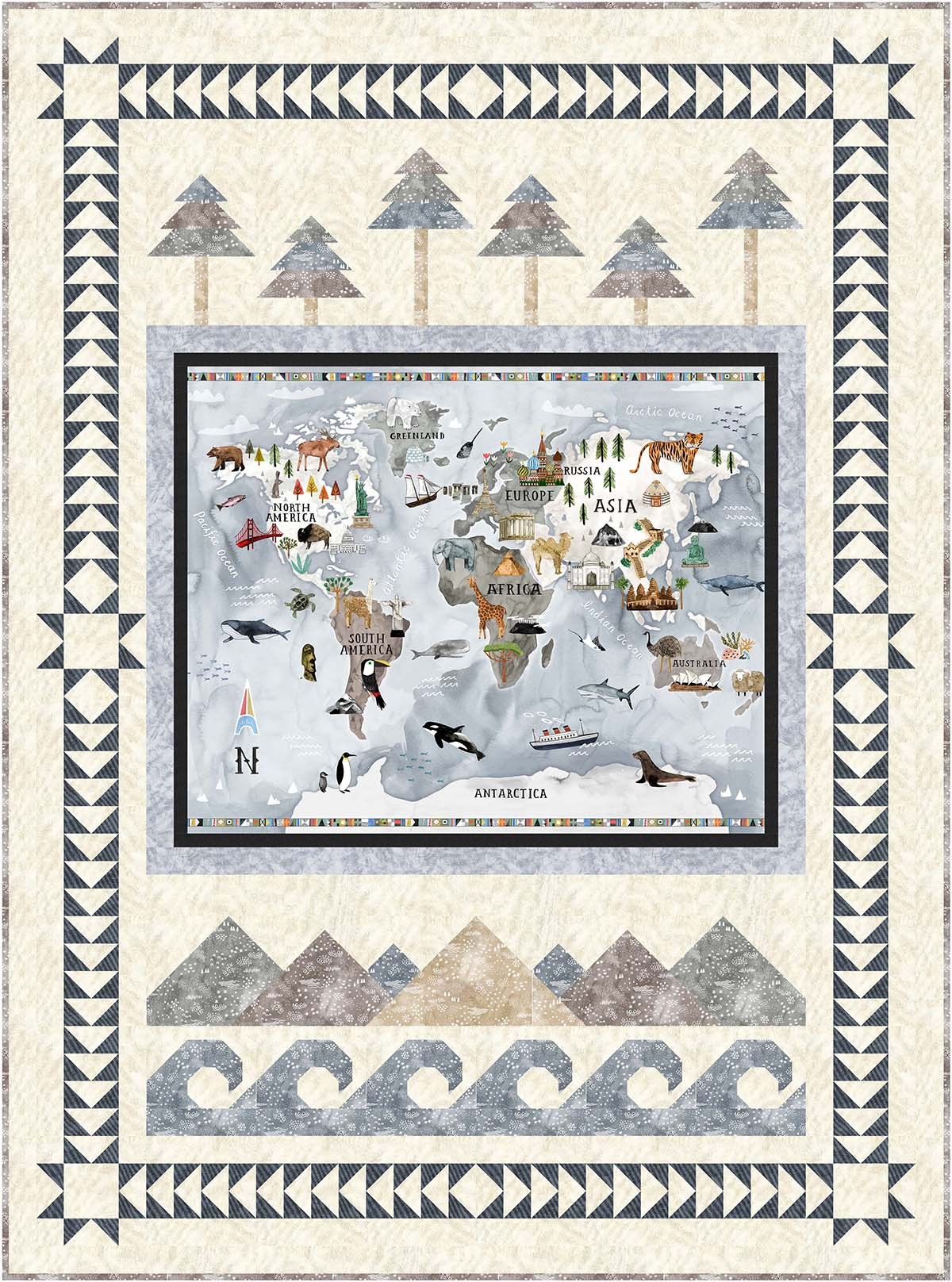 Scenic Quilt Around the World by Miss Winnie Designs