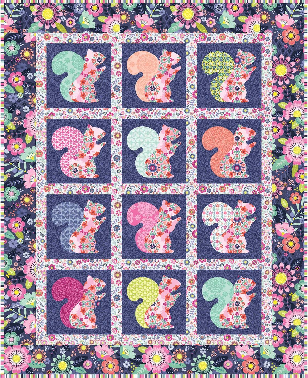 Beau the Squirrel Quilt by everyday stitches bungalow