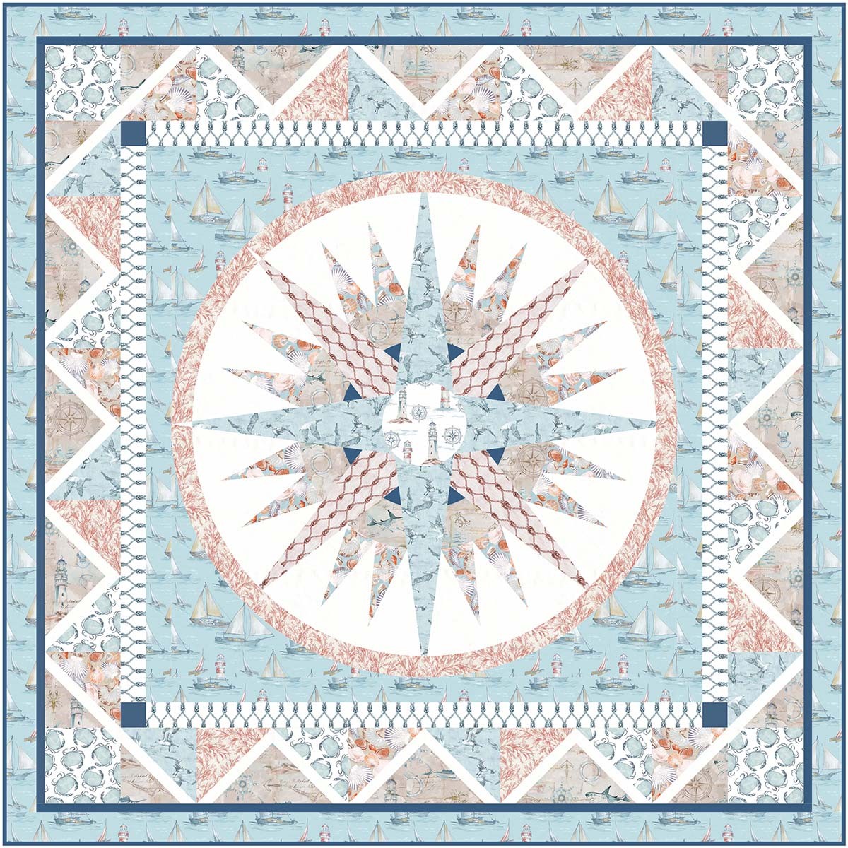 Sail on coastal living quilt by marsha Evans Moore