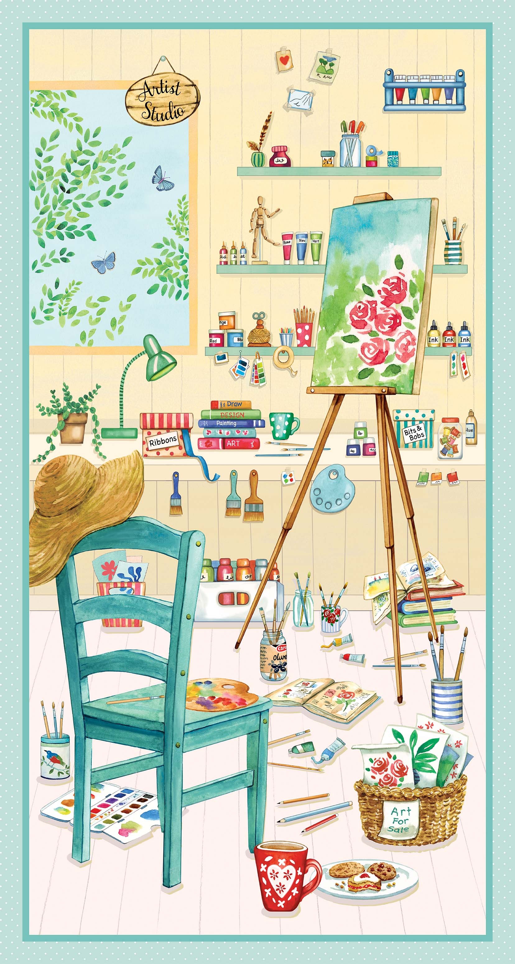 ARTIST'S WORKROOM PANEL 24" REPEAT An Artist's Life An Artist's