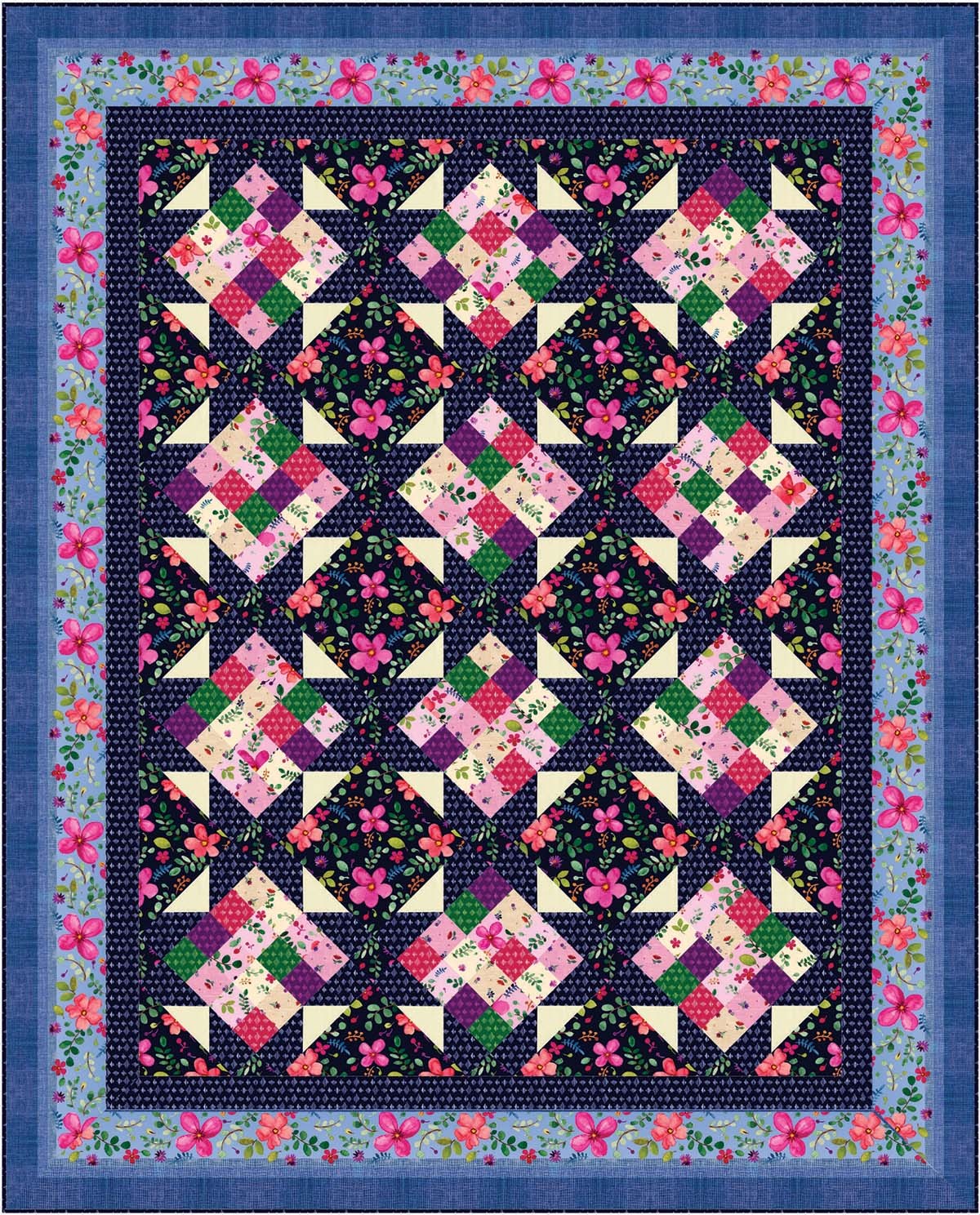 French Garden Quilt by Swirly Girls Design /58"x72" zen garden