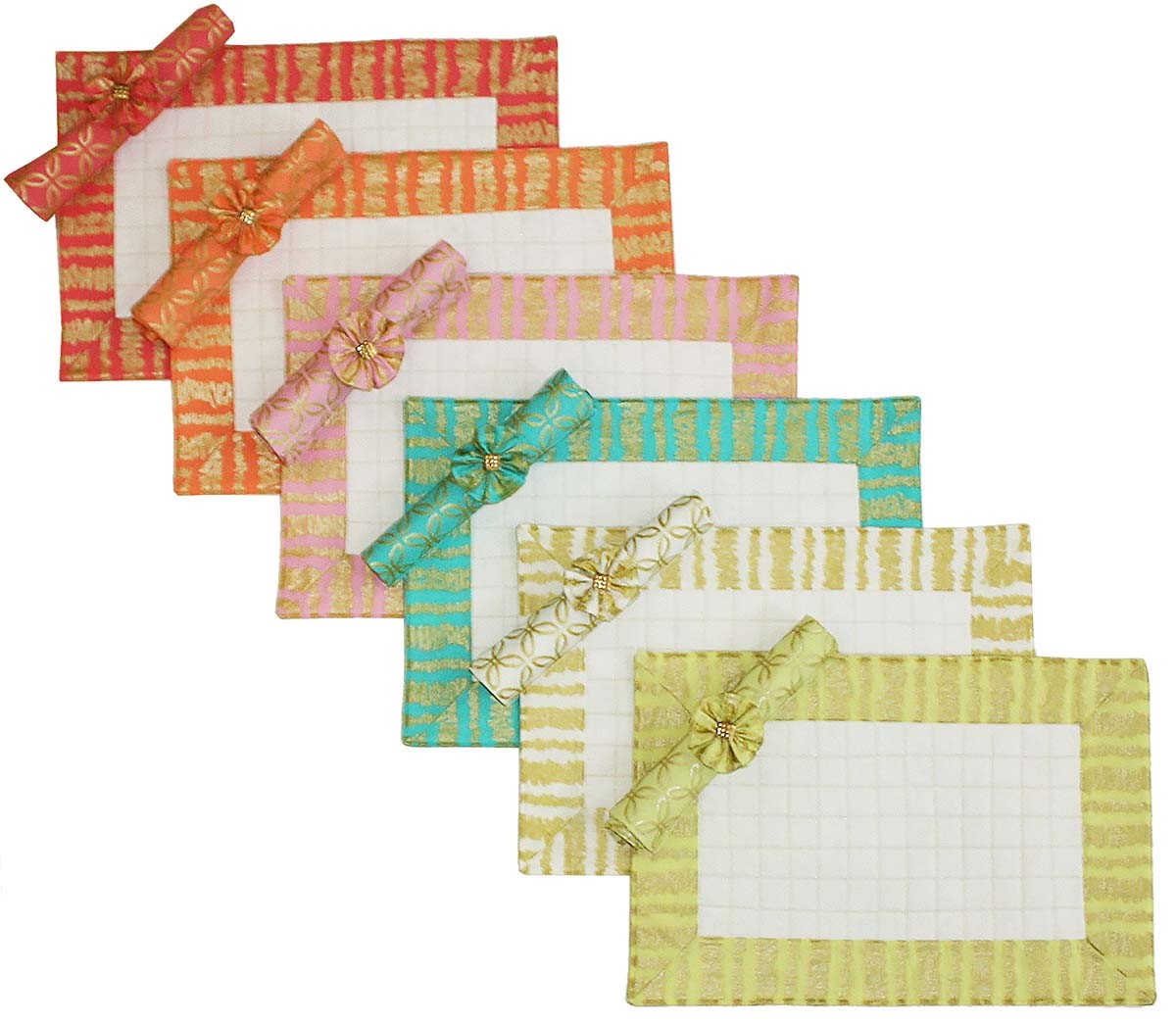 Glitz Garden Placemats, Napkins, and Napkin Rings