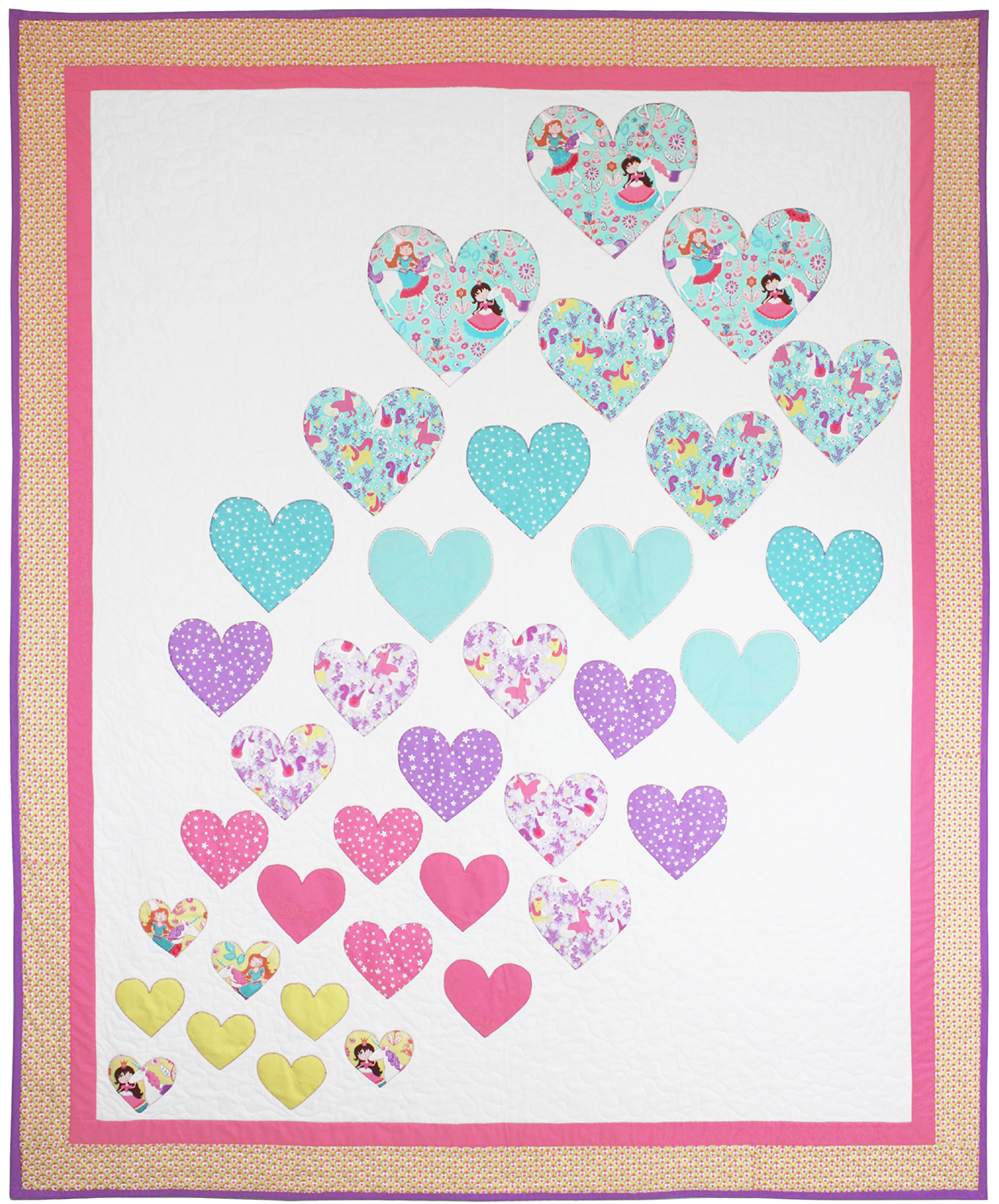 Hearts a Flutter Quilt by Heidi Pridemore / 57x69"