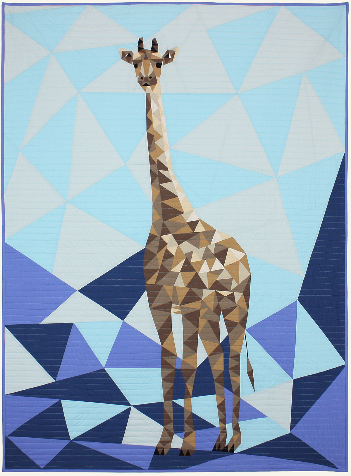 Jungle Abstractions The Giraffe Blue By Violet Craft