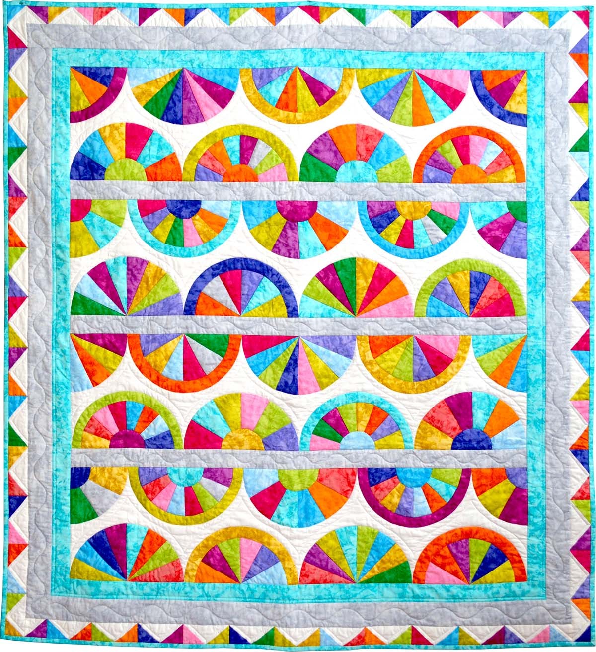 Krystal fans Quilt by Marsha Evans Moore /27.5"x51.5" FREE DOWNLOADS GET INSPIRED