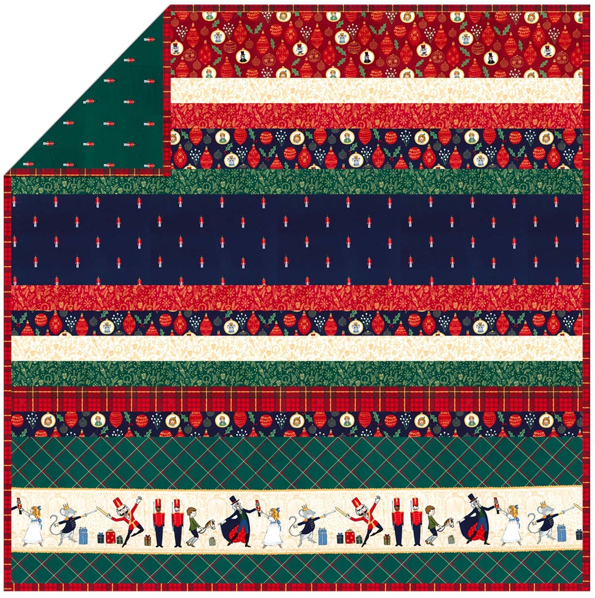 Nutcracker MINKY Strip Quilt /58"x58" FREE MINKY QUILT PATTERNS
